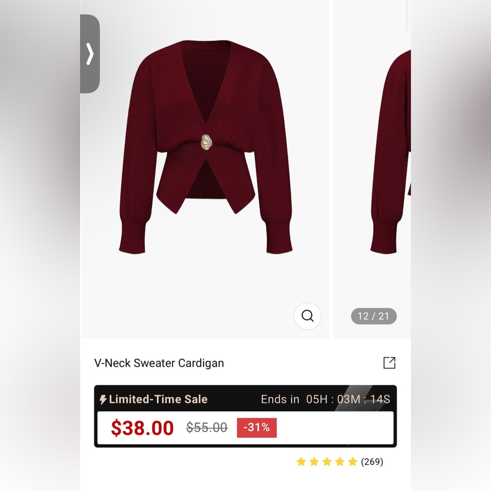 Elegant Red Women's Sweater